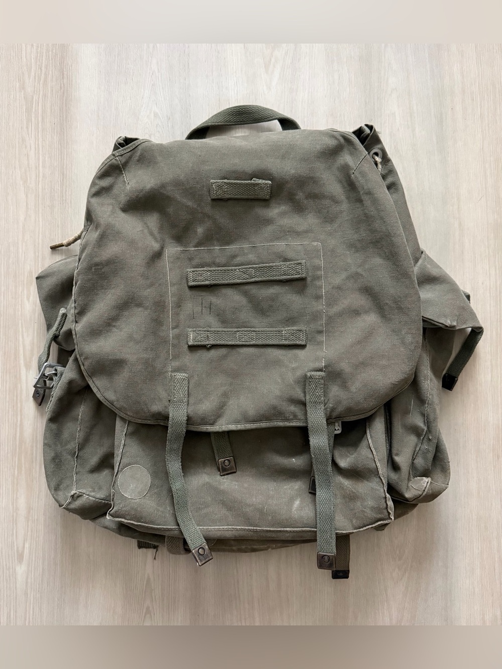 Vintage West German Bundeswehr Rucksack Backpack Olive Canva  Military